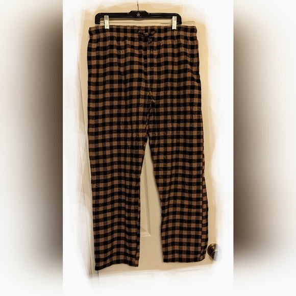Arie Lounge Pajama Pants,Button Fly,Elastic Tie Waist, Back Pocket,Blk/Orange, L - Picture 3 of 6